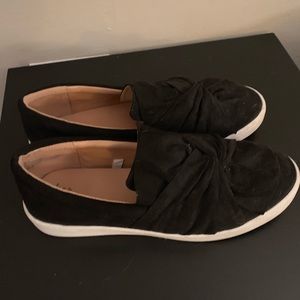 Target brand A New Day black knot suede slip ons